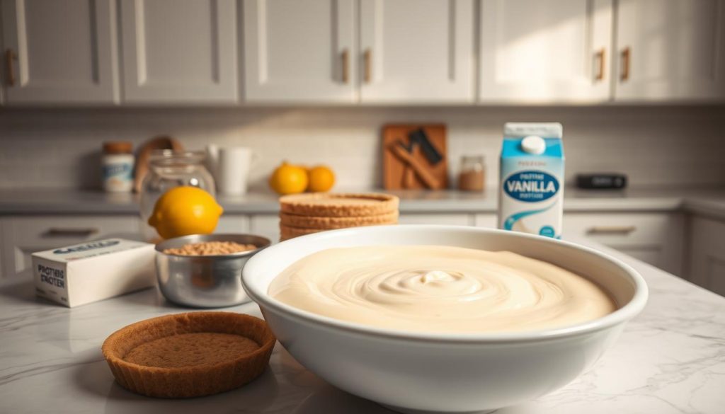 No-Bake Protein Cheesecake Preparation