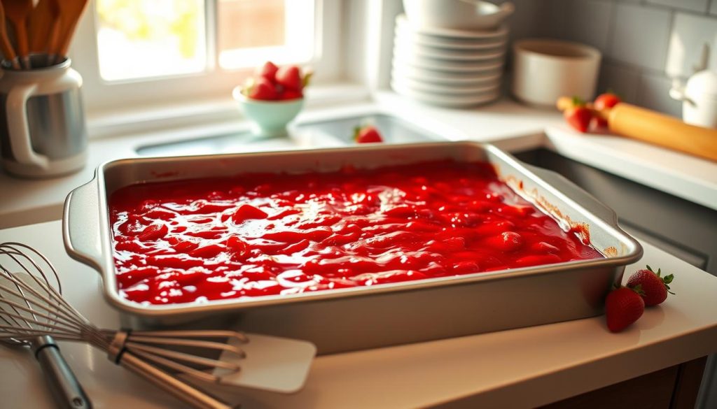 Strawberry Jam Sheet Cake Baking Process Strawberry Jam Sheet Cake Baking Process
