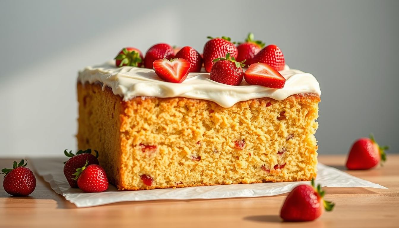 Strawberry Jam Sheet Cake with Cream Cheese Frosting